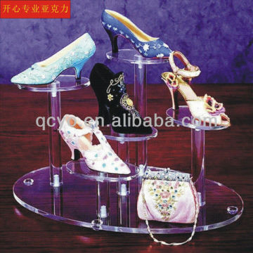 Hot Sale!QCY-Z-H037 fashionable and high quality clear acrylic shoes display shelf