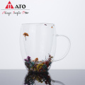 Hohe Borosilikat trockene Blume Doppelwandglas Tasse