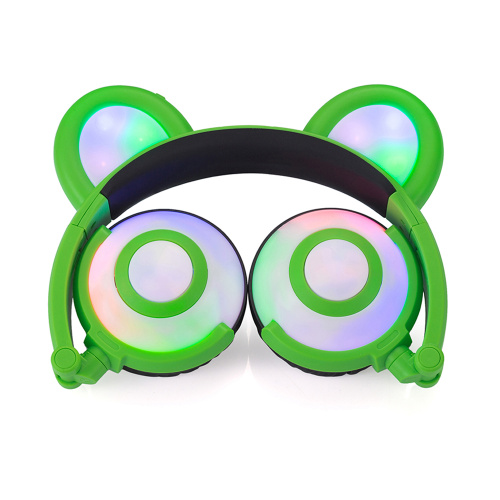 Headset Bercahaya Lucu Murah Di Atas Telinga Headphone Kabel