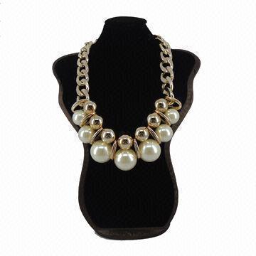 2014 winter shiny pearls and CCB necklace with chain