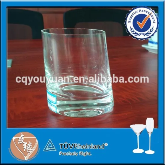 Hand made slanted-bottom whisky glass 6.5oz
