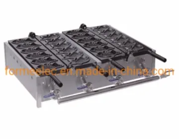 Gas Taiyaki Machine 1 Plate 6 Fish Gas Taiyaki Maker