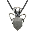 Labradorite 13X18mm Cabs Antique Silver Alloy Spider Pendant Necklace 45cm Black Cord