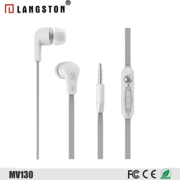 Silicone Stereo Earphone for Mobile Phone with Microphone 3.5mm Jack