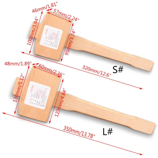 Solid Beech Hammer Carpenter Wood Carving Mallet Smooth Surface Woodworking MOLC