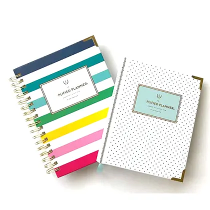 Spiral Notebook Spiral Binding Daily Notes Gold Foil Notebook