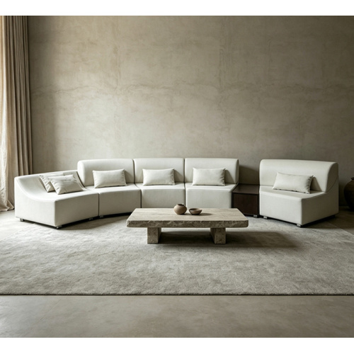 Sofa Fabrik Lengkung Moden untuk Ruang Tamu