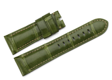 Green Genuine Real Aligator Leather Watch Strap 24mm/22mm