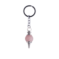 Beautiful Pendulum Dowsing Chakra Pendant with Chain Natural Gemstone Energy Healing Crystal 18MM Balls Point pendant