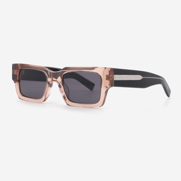 Rectangular Shape Acetate Men's Sunglasses 23A8124