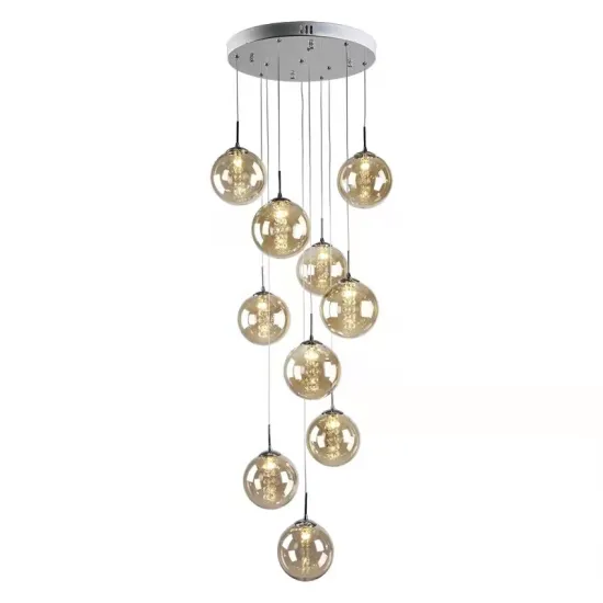 Modern Minimalist LED Chandelier Staircase Lighting for Luxury Villas and Hotels