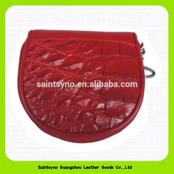 Real leather semi round small zipper coin purse 15055