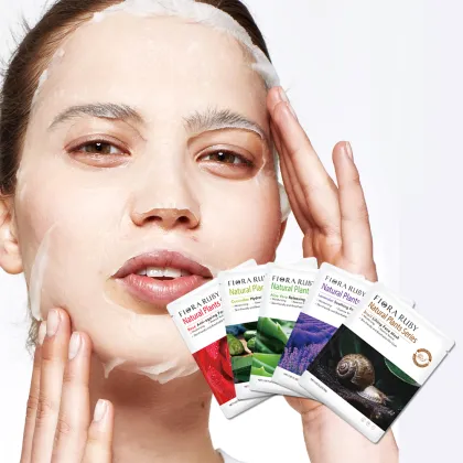 Korean Collagen Vegan Facial Mask - Natural Organic Moisturizing Whitening Lavender Skincare