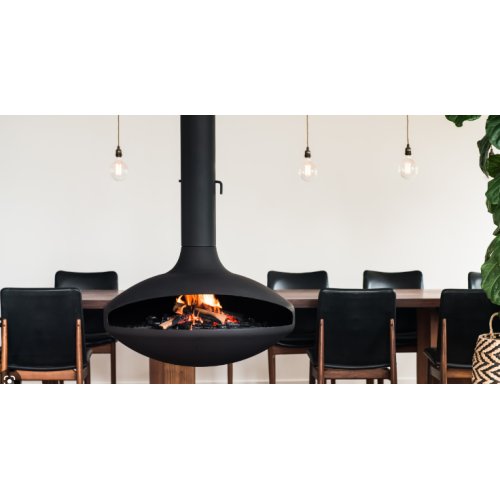 Indoor Corten Ssteel Black Hanging Kamin Feuerstelle