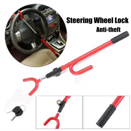 Red Universal Car Steering Wheel Lock