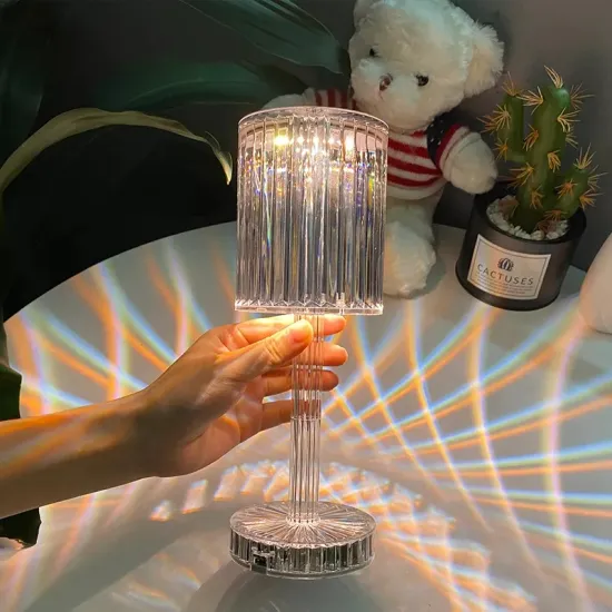 3D Touch Control LED Crystal Table Lamp - Rose LED Diamond Night Light for Bedroom Decoration