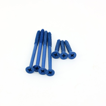 1/4\"x4\" Phillips Flat Masonry Screws, 4\" Long Blue Screw Anchor with Drill Bit for Concrete