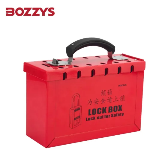 Wall-Mountable Portable Safety REDBOX Group Lockout Box with 12 Padlock Holes