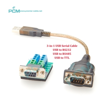3-in-1 USB RS232 RS485 TTL Serial Communication Converter Cable: Simplifying Multi-Bus Connectivity