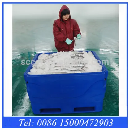 Rotomolded insulation 1000L Capacity plastic Fish transport totes, plastic storage bins totes