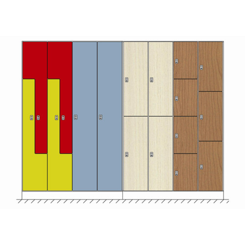 colorful hpl high gloss laminate individual locker