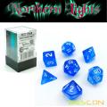 Bescon Super Glow in the Dark Nebula Glitter Polyhedral Dice Set NORTHERN LIGHT, Luminous RPG Dice Set, Glowing Novelty DND Dice