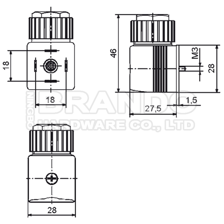 Burkert Type 2508 Solenoid Valve Coil Plug Connector, High Quality