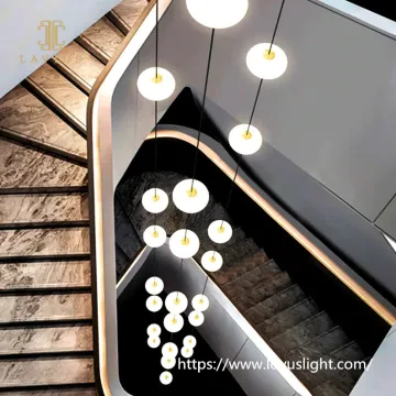 Staircase custom long creative chandelier Hotel living room stair chandelier Concise style design chandelier