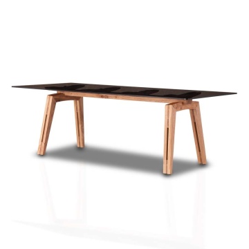 Durable Tempered glass Elm Dining Tables
