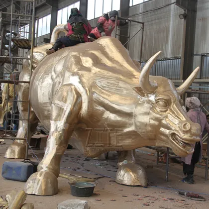 Outdoor Decoration bronze Life Size New York Wall Street Bull Statue