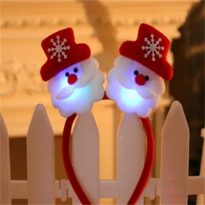 LED Light Up Christmas Santa Reindeer Snowman Bear Headband