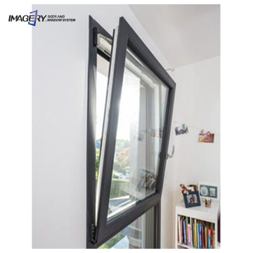 Modern Triple Glazed Aluminium Tilt Turn Windows with Windproof Swing Open and Stainless Steel Curtain Netting