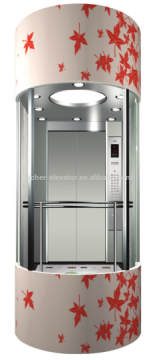 2016 SRH Observation Panoramic Passenger Elevator Lift with CE certificate EN81 motor vector driving technology