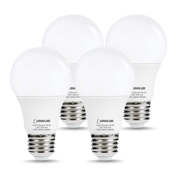 Dusk to Dawn Sensor LED Light Bulb - LOHAS A19 A60 6W 110-240V