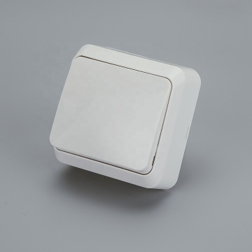 Gang 1 Way EU Standard Surface Mounted Electrical Wall Switch with Lamp