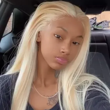 Megalook Human Hair Transparent Lace Wigs 613 T-part Wig Straight Hair Wig