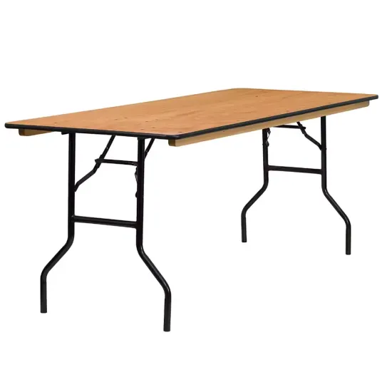 Outdoor Folding Table Wooden Rectangle Banquet Dining table