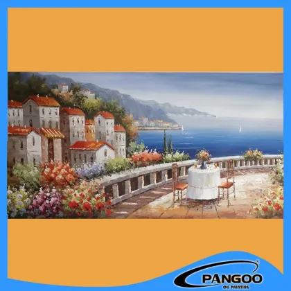 Abstract landscape oil painting, modern fine art