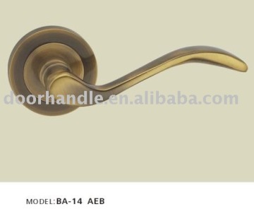 BA-14 AEB brass door handle on rose