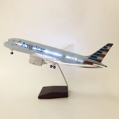 1:130 Scale LED Illuminated Boeing 787 Aircraft Model - 47CM Resin Model Plane