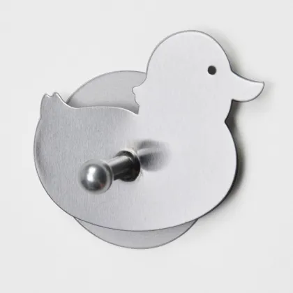 Lovely Design Duck Shape Stainless Hook With Removable Sticker