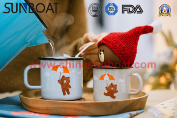 Customized Logo Printed Enamel Mug