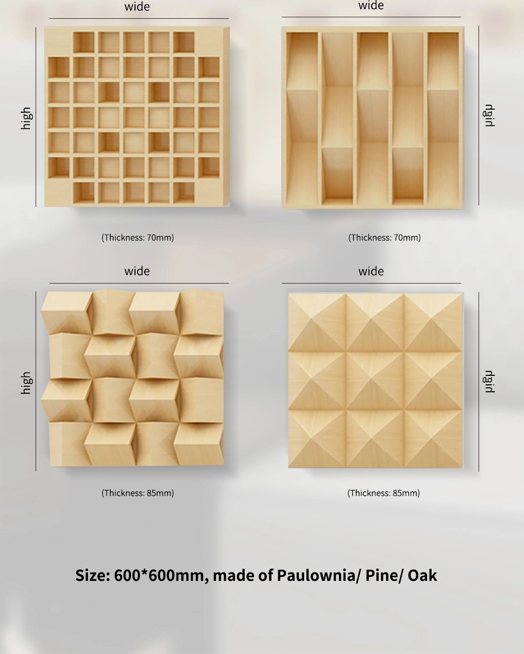 Wall Panel Studio Treatment Panel Wood Wall Art Sound Diffuser for Home Cinema