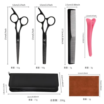 Professional Barber Hair Cutting Scissors Grooming Scissors Set