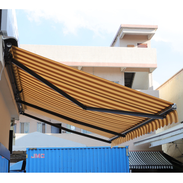 Wholesale Quality Polyester Fabric Awning with LED Anti-UV Sun Shade Retract Electric Awning Outdoor with Manual Hand Crank