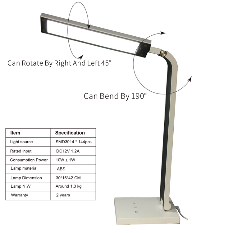 office table lamp with usb
