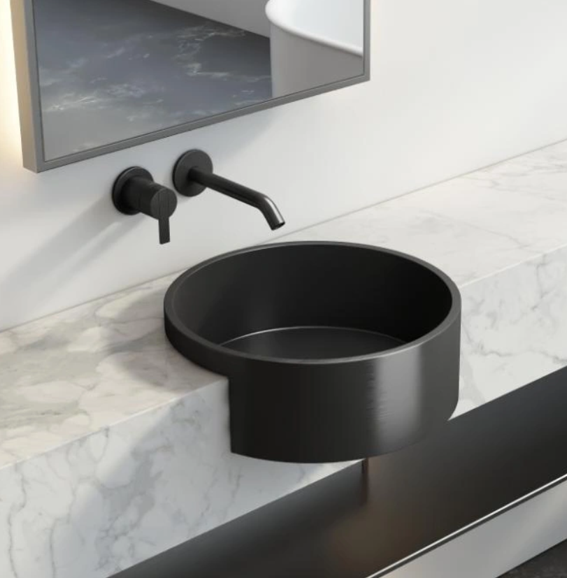 Black round 304 stainless steel bathroom wash basin