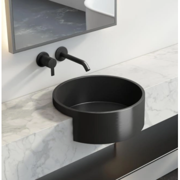 Black round 304 stainless steel bathroom wash basin