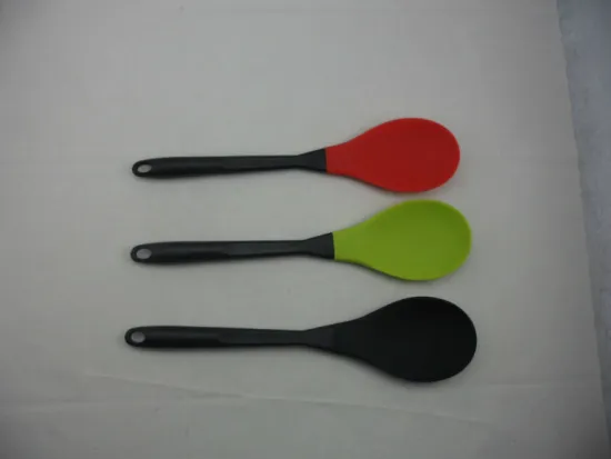 colorful flat silicone spoon