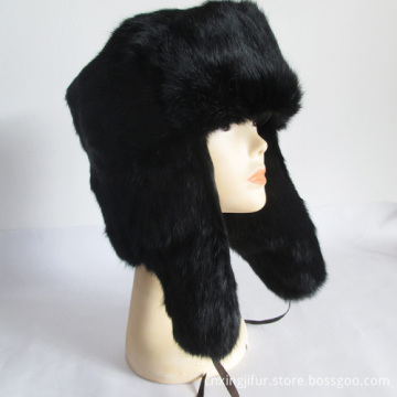 Fashional hare rabbit fur russian fur hat